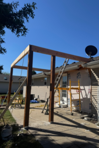 Archie patio remodel framing, beams, columns